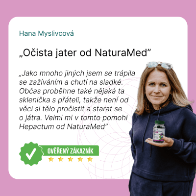 Referencia spokojnej zdravej zákazníčky produktu Hepactum Forte